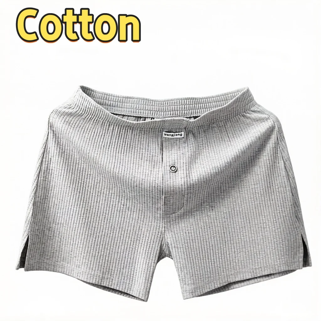 Men's Stretch Cotton Boxer Shorts Threaded Aro Pants Sleepwear Loungewear Comfortable Underwear Male Boxers Underpants