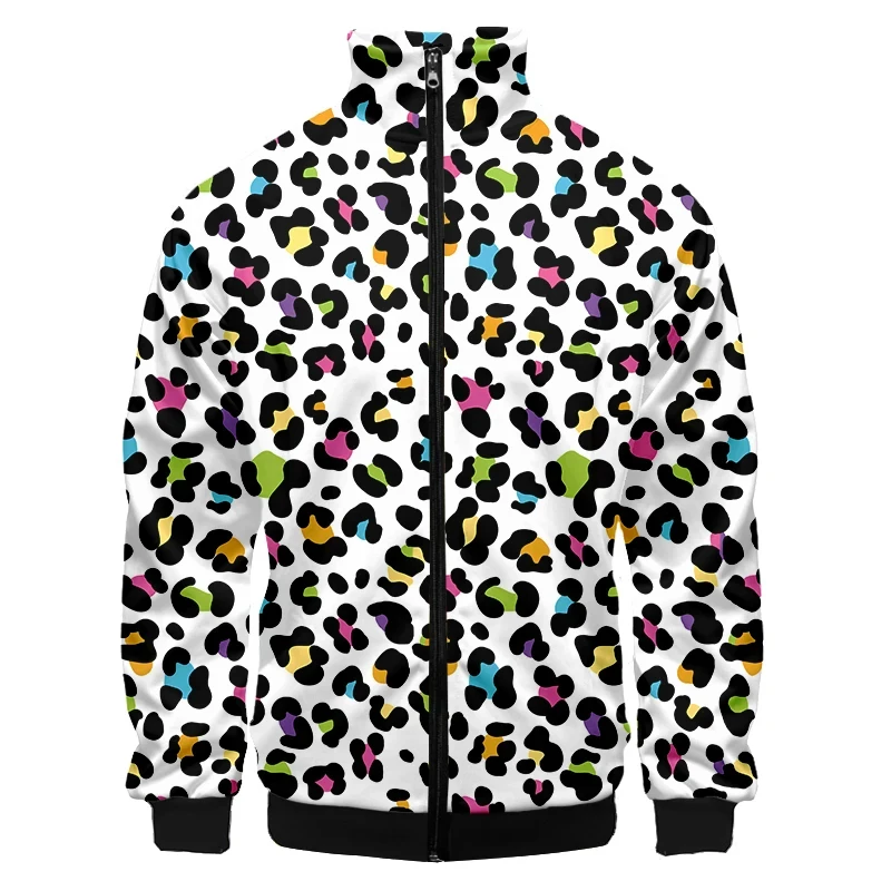 Leopard Print Zipper Hoodies Sweatshirts 3D Printed Jackets For Men Women Clothing Casual Fashion Trendy Unisex Coat Jacket Tops