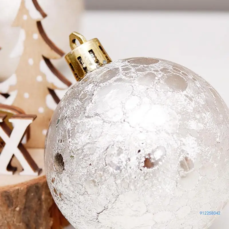 30 Uds. Bolas Navidad 6cm decoración colgante transparente dorado adorno árbol Navidad Envío Directo
