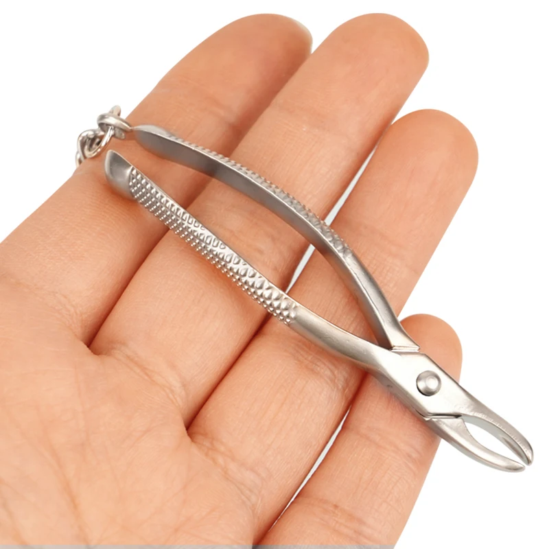 سلسلة مفاتيح للعناية بالأسنان على شكل أسنان ، قلادة من الفولاذ المقاوم للصدأ ، هدية عيادة الأسنان ، حلقة مفاتيح من حقيبة الظهر المزخرفة #6