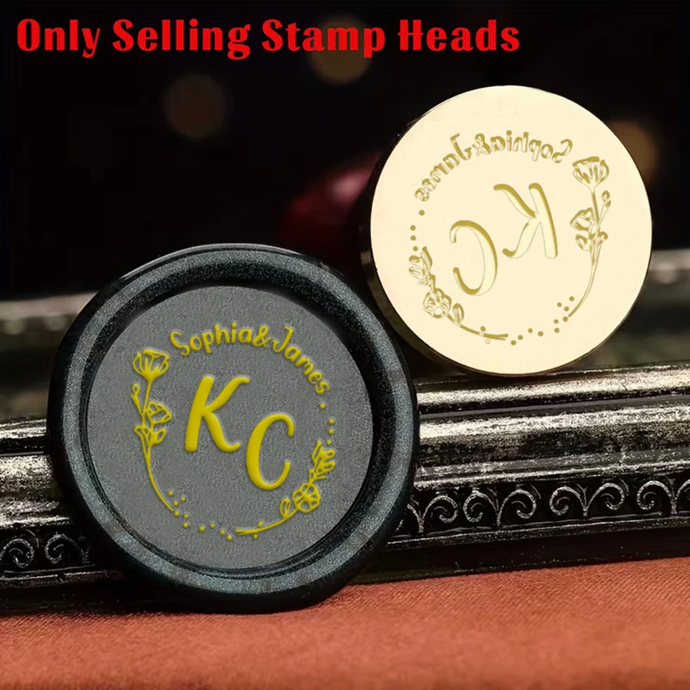 1PC Customizable letters Wax Stamp With a Rose Pattern Perfect for Wedding Invitations, Holiday Cardsand Gift Wrapping