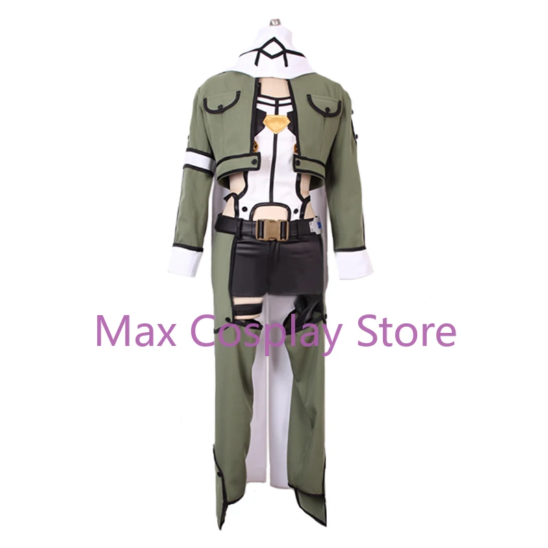 Max Cos Gun Gale Online Asada Shino Cosplay Sinon Military Costume Sinonon Green White And Black Cos Set