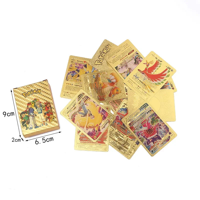 55PCS Original Pokemon Cards English Spanish German French Pokemon Card Anime Deck Box Pikachu Colorful Tables Games Kids Toys