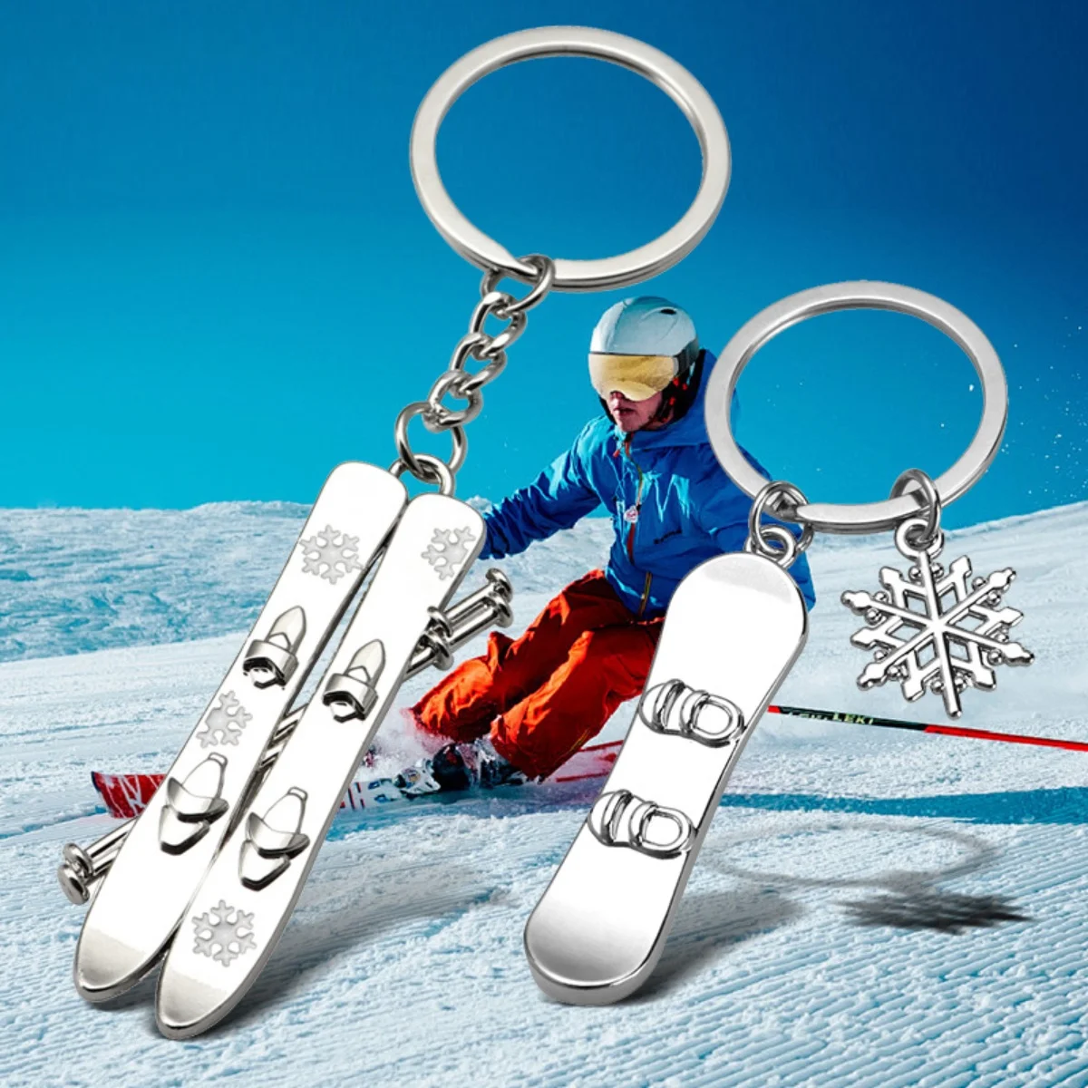 New Ski Keychain Snow Sports Pendant Snowboard Keychain Gift For Snow Sports Enthusiasts Sledding Competition Gifts