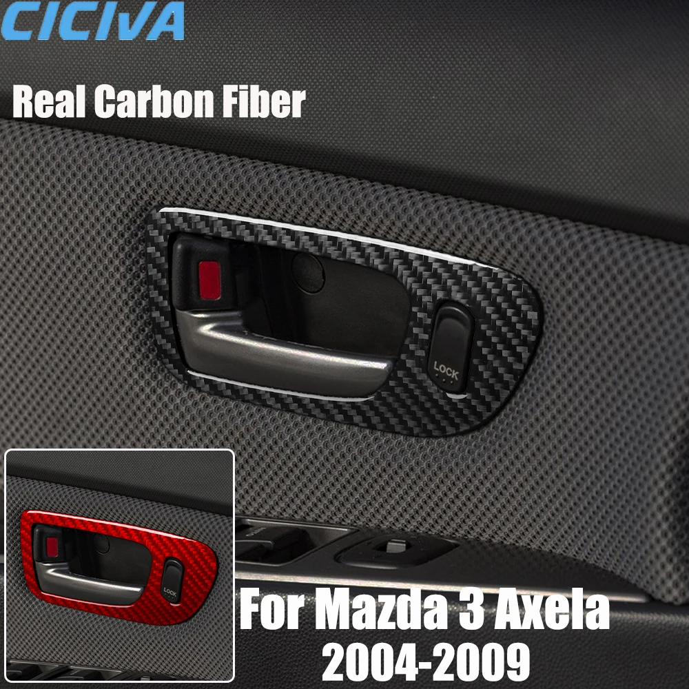 

Автомобильные аксессуары из настоящего углеродного волокна, дверная ручка, накладка, мягкая наклейка для Mazda 3 Axela 2004 2005 2006 2007 2008 2009