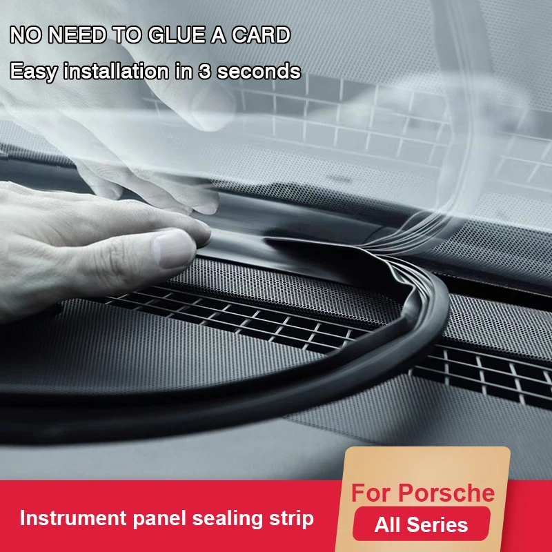 

For Porsche Car Sticker Dashboard Sealing Strips Rubber Seals Sound Insulation Sealing Weatherstrip Auto Stickers Parts