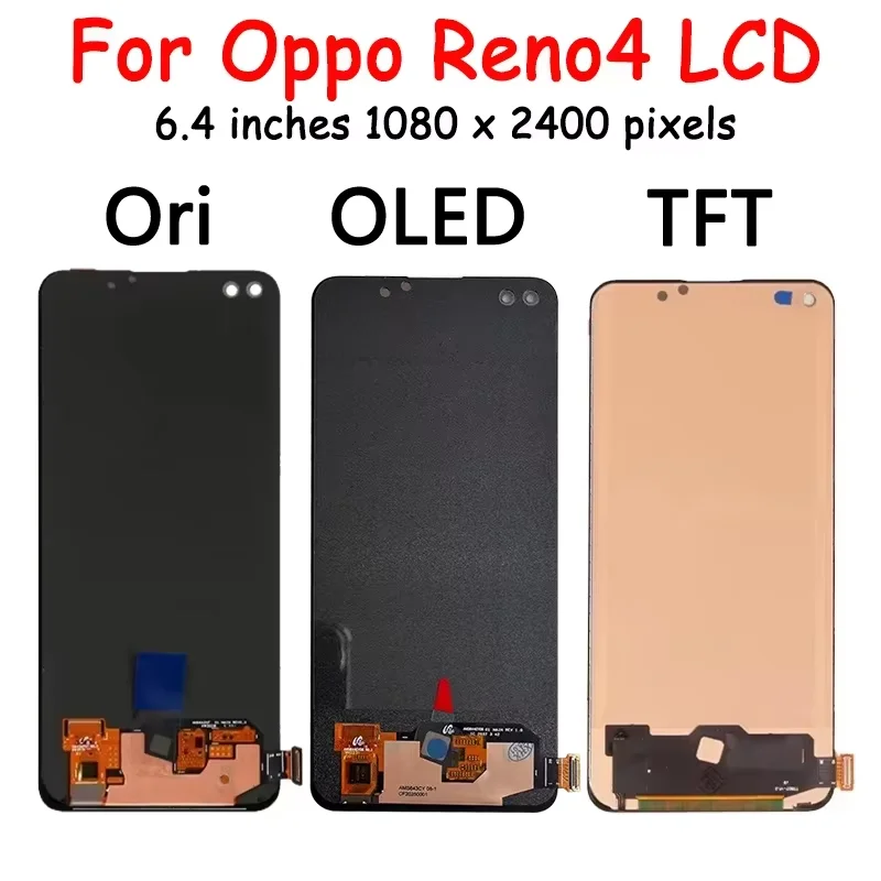 ใหม่Reno 4 LCDสําหรับOPPO Reno4 4G CPH2113 LCD Touch Screen Digitizer AssemblyสําหรับOppo Reno 4 5G PDPM00, PDPT00, CPH2091 จอแสดงผล