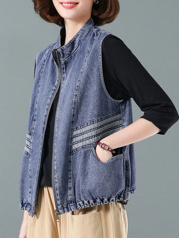 

Тонкий джинсовый жилет премиум-класса в японском стиле, женская верхняя одежда Faion Svel, универсальная верхняя одежда для поездок на работу, ветер с дизайном ket