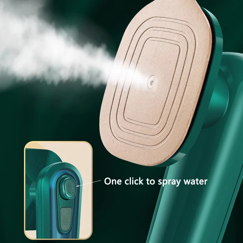 Mini plancha de agua y electricidad Jet, mini plancha de viaje, plancha plegable y giratoria portátil para planchar ropa