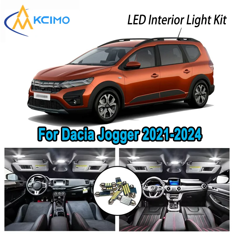 

Высококачественный светодиодный комплект интерьера для Dacia Jogger 2021-2024 2022 2023 2024, без ошибок, купольные автомобильные лампы премиум-класса на багажник с картой
