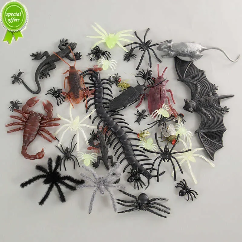 

Update New 1Set Simulation Plastic Spider Bat Insect Bugs For Halloween Party Fools'day Decoration Haunted House Scary Props Kid