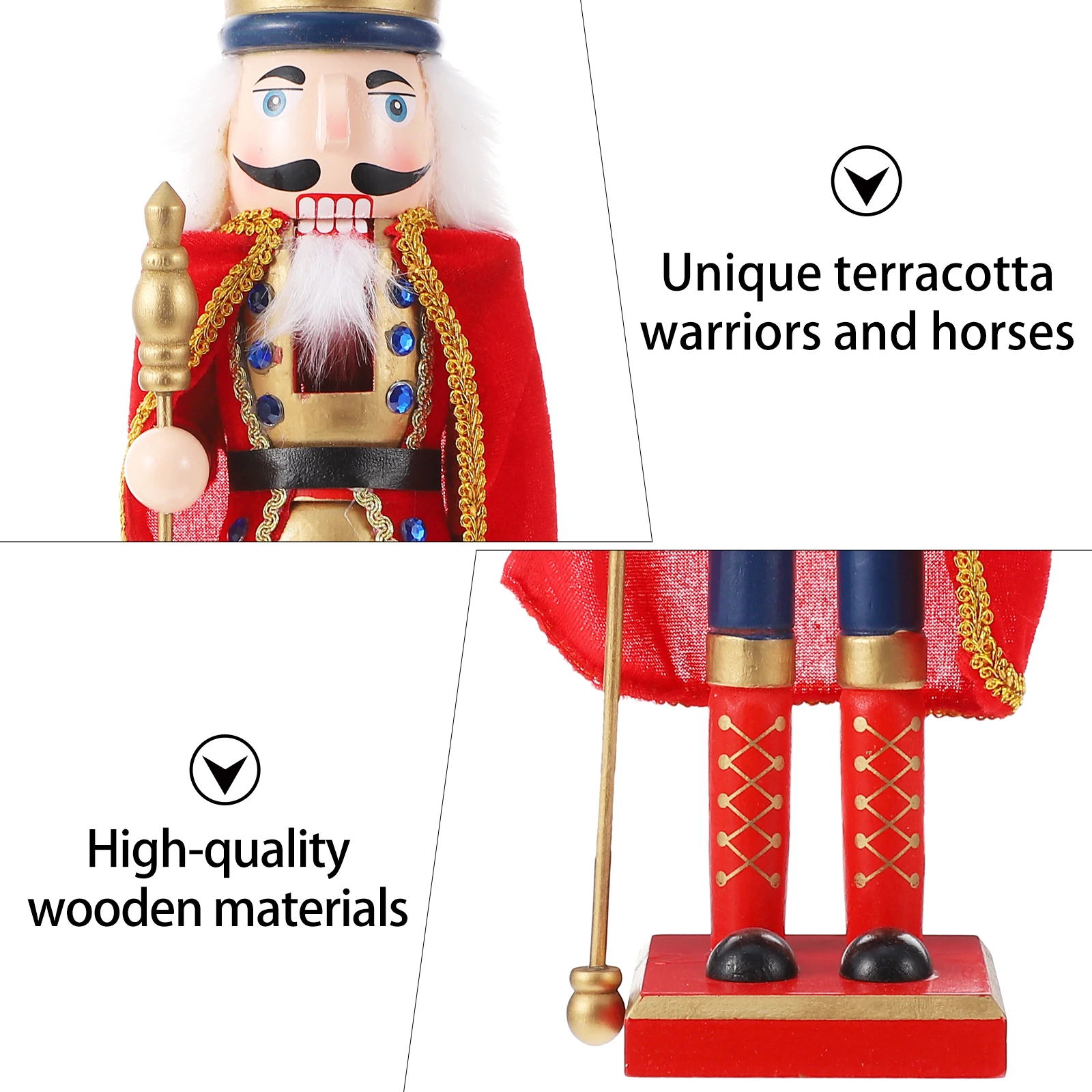

1Pc Wooden Nutcracker Figurine Wood Soldier Home Decor Party Decoration Walnut Soldier