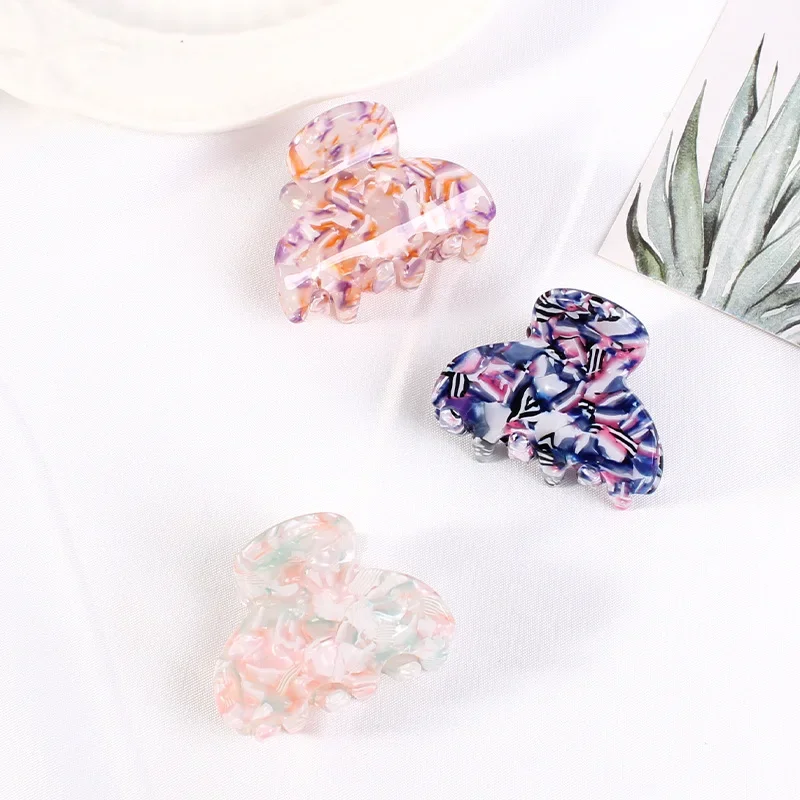 2023 Retro Fashion Mini Hair Claw Hair Clips Geometric Stripe Printing Women Hair Clips hairpin Girl Children Accessories