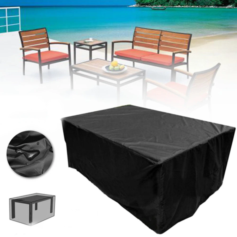 مجموعة غطاء فناء مقاوم للماء ومقاوم للغبار - طاولة حديقة خارجية وحماية أثاث أريكة الخوص