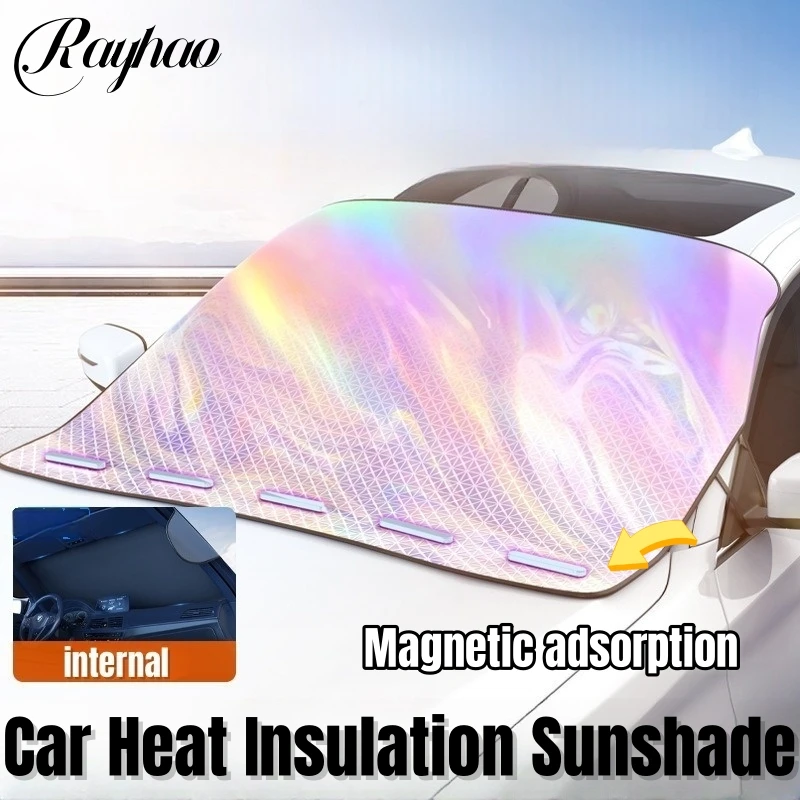 

Laser Materials Car Sunshade Curtains Front Windshield Heat Insulation Cooling Board Magnetic Adsorption Automobile Sunscreen