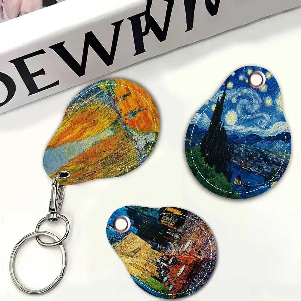 Van Gogh Starry Sky Waterdrop aped N Acc Control Card Holder for Vehicles Public Transport Keychain Protective Cover