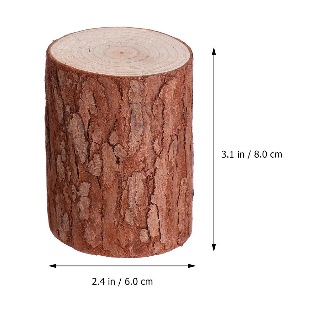 2Pcs Kreative Holz Stumpf Mini Decor Desktop Natürliche Holz Szene Schmuck für Zimmer Bar Zähler Modell Stumpf Lebensechte Mini decor