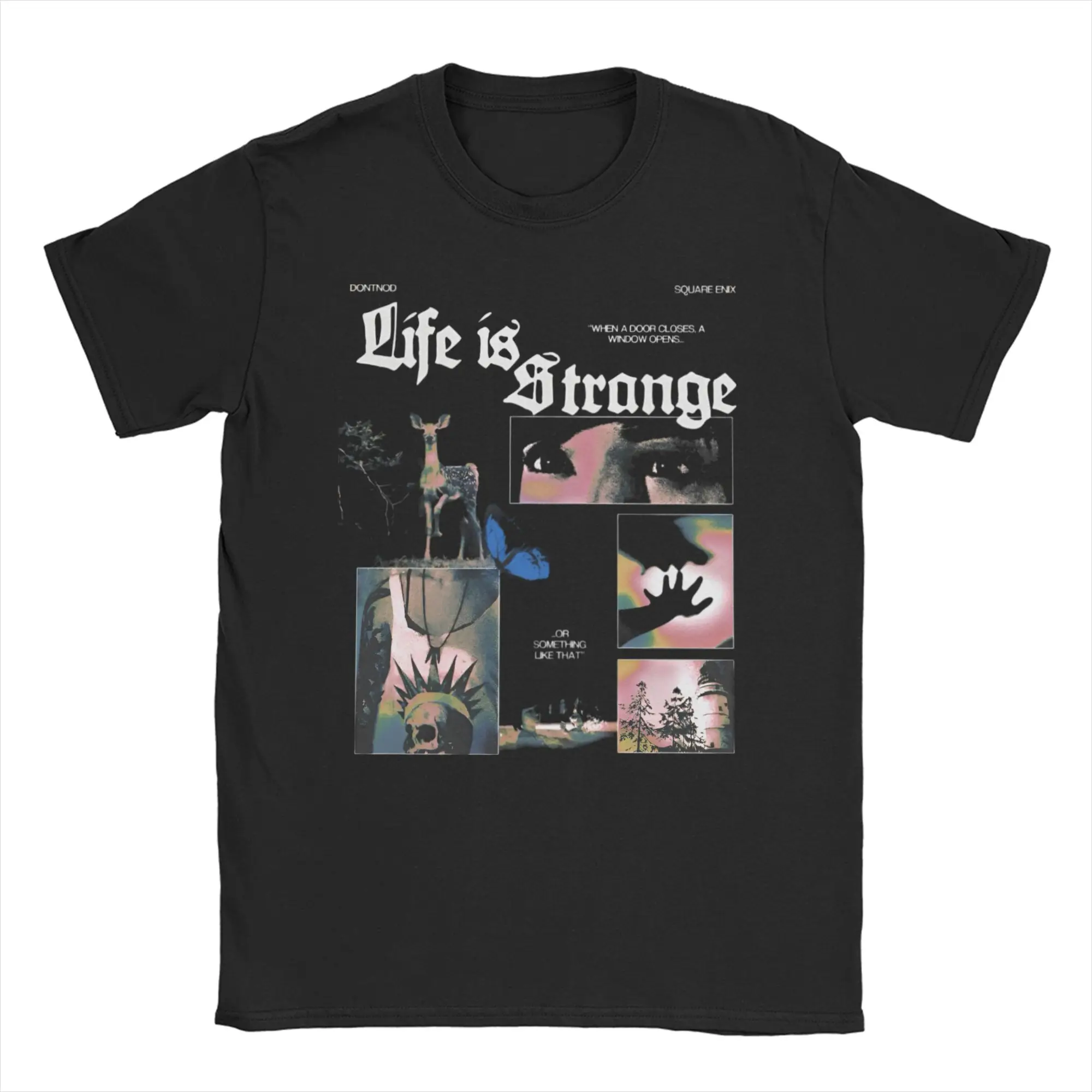 

Vintage Life is Strange T-Shirts Men Women Round Collar Pure Cotton T Shirt Game Short Sleeve Tees Graphic Printed Clothing