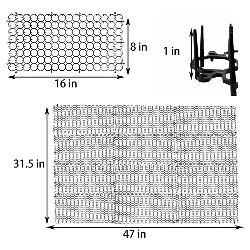 DW-12 Pack Animal Deterrent Mat,Animal Mat with Spikes Training Network Indoor Outdoor Mat for