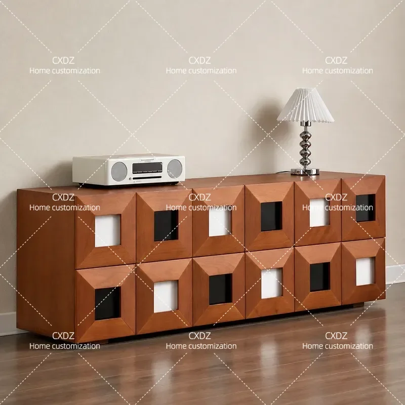 Nordic Solid Wood Chest Combination Multi Functional Locker Storage Cabinet Bedside Table TV Cabinet Wall Cabinet