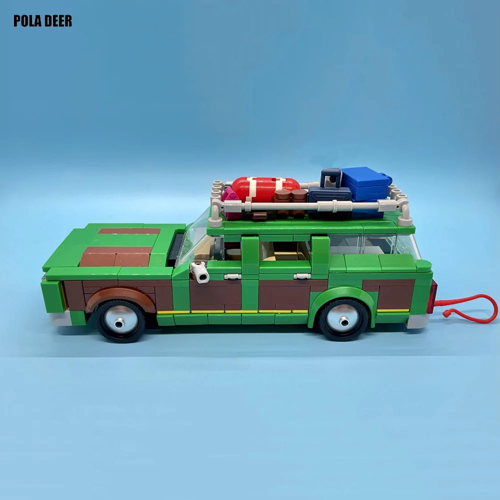 Poladeer 351 Pcs Family Vacation Travel Truck Small Particle Assembly Building Blocks Boy Puzzle Model Toy Birthday Holiday Gift