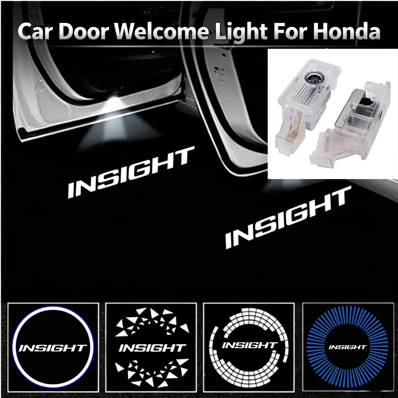 2PCS HD Ghost Logo Projector Door Courtesy LED Welcome Lamps For Honda Insight 2010‑2012 Interior Modification Accessories