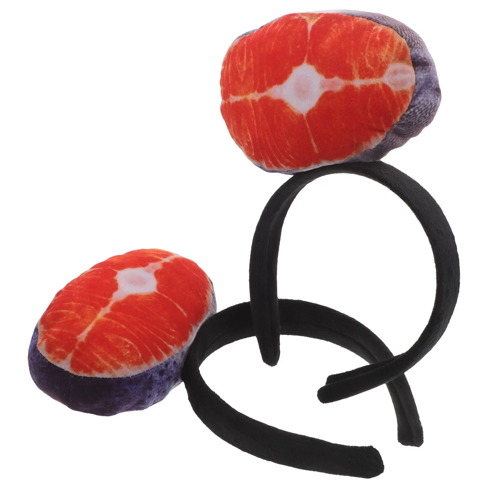 

2pcs Quirky Headband Simulation Fish Block Design Halloween Party Headband Lightweight Food Headpiece For Cosplay Costume Photo