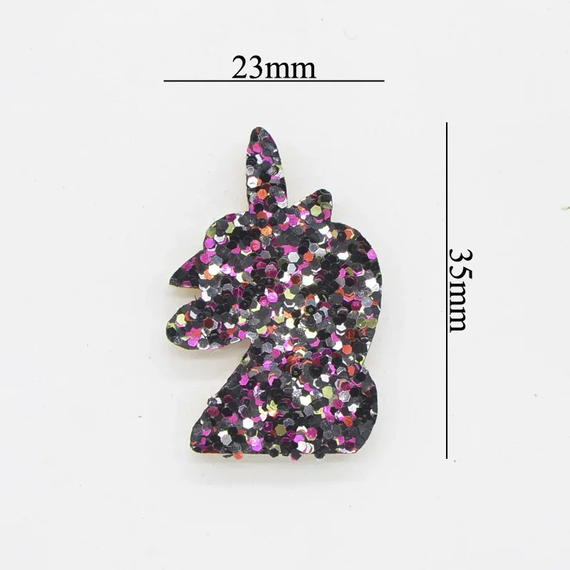 20Pcs Shiny Fabric Padded Appliques Sequins Unicorn Horse Patches for Crafts Clothes Headwear DIY Hair Clips Bow Hat Decor