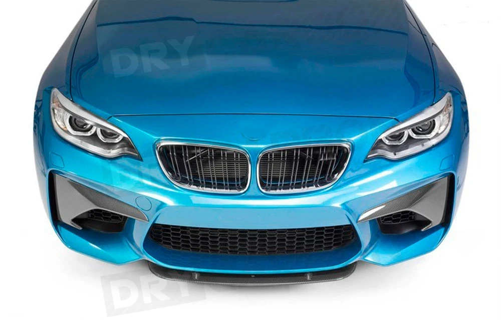 Dry Carbon Fiber Front Lip Spoiler Short Chin Apron For BMW 2 Series F87 M2 2016 - 2018 Bumper Shovel Guard Plate Car Styling 