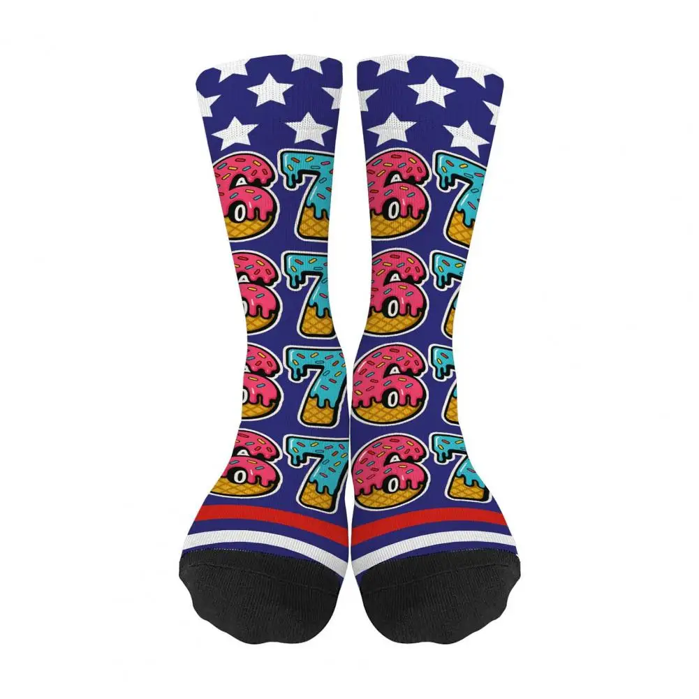 Bright Color Baseball Socks Soft Polyester Baseball Socks Mason 67 Baseball Socks Funny Cream Drips Colorful Stretchy for Women