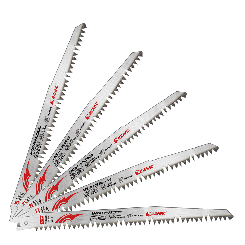  EZARC 9''/12" Wood Pruning Reciprocating Saw Blades 225mm/300mm Ground Teeth Pruning Saw Blades for Tree Trimming, Wood Cutting 