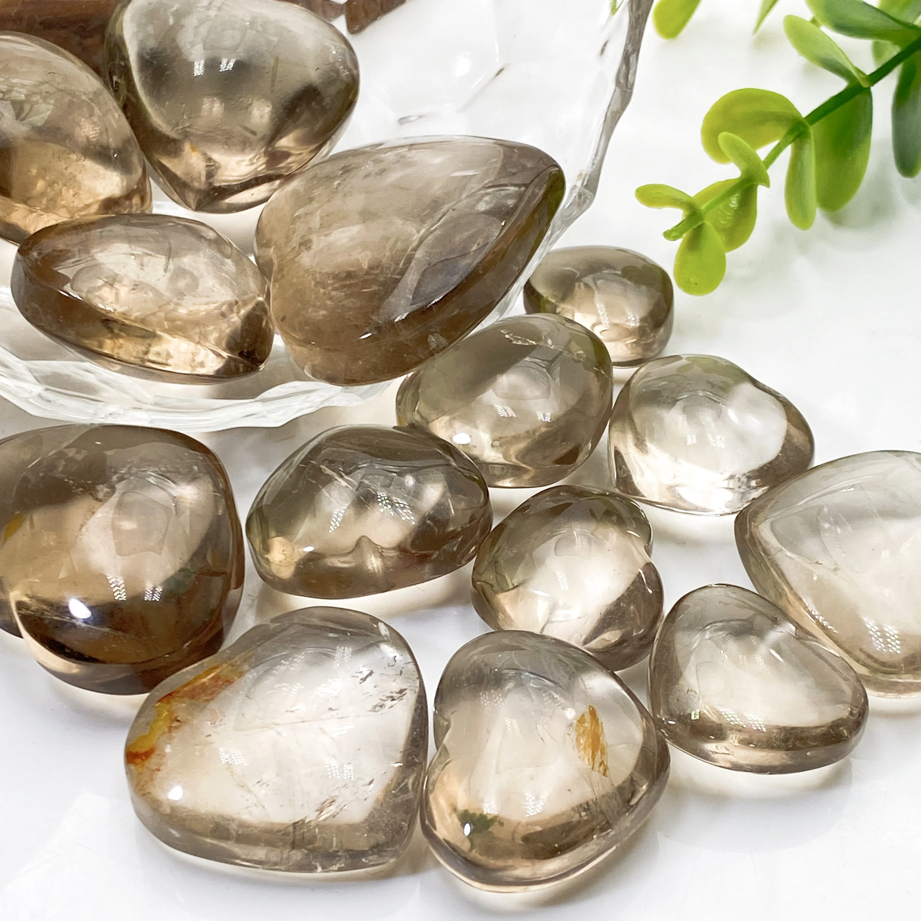 حجر كريستال معدني بني فريد من نوعه على شكل قلب كوارتز سموكي طبيعي، حجر ديكور منزلي حديث، مجموعة، هدية للعطلات