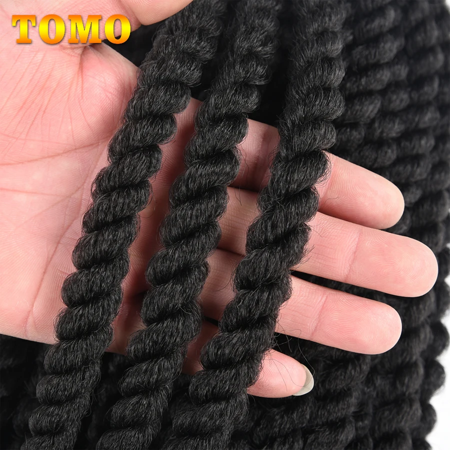 TOMO Senegalese Twist Crochet Braids 12 18 นิ้ว 12 ราก Ombre Jumbo Twist สังเคราะห์ Braiding Hair Extensions สําหรับผู้หญิงสีดํา