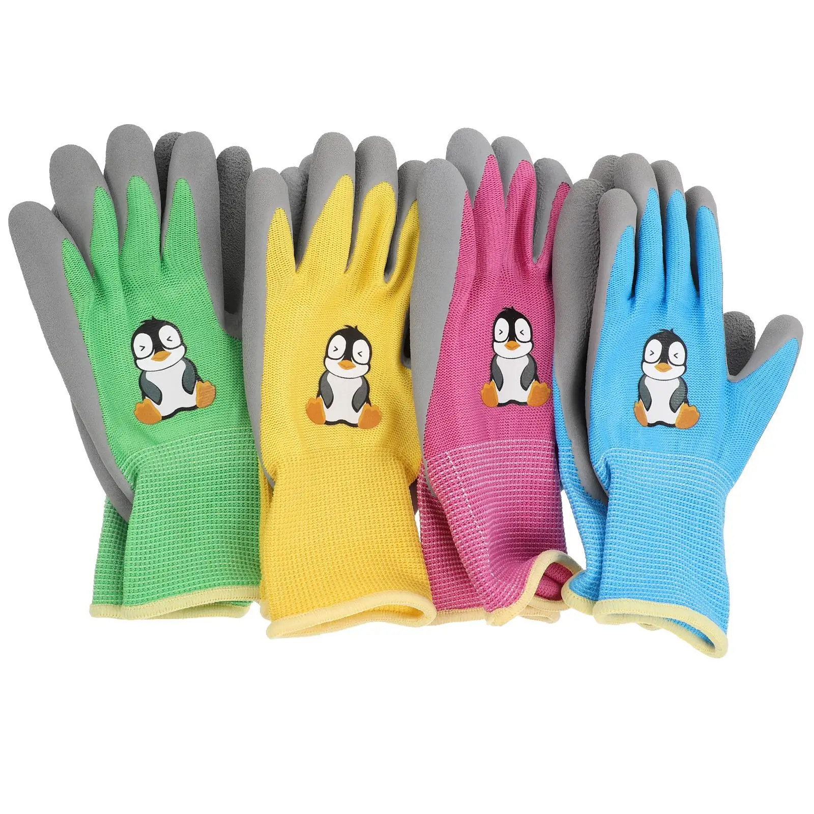 

4 Pcs Children Protective Gloves Lightweight Cartoon Gardening Planting Riding Wear Resistant Kids Hand Protection Work Gloves