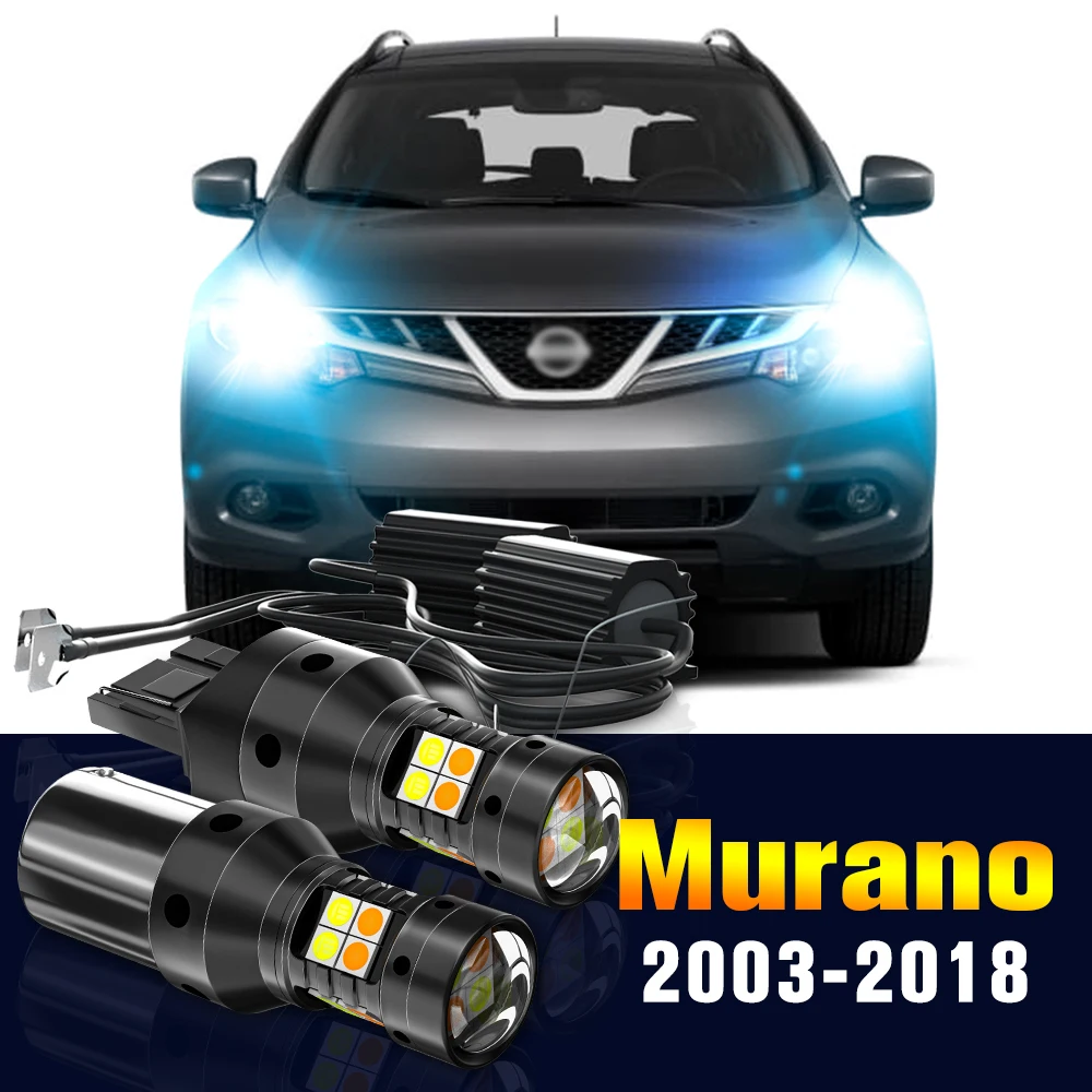 

2pcs LED Dual Mode Turn Signal+Daytime Running Light DRL Lamp For Nissan Murano 2003-2018 2008 2009 2011 2012 2013 Accessories