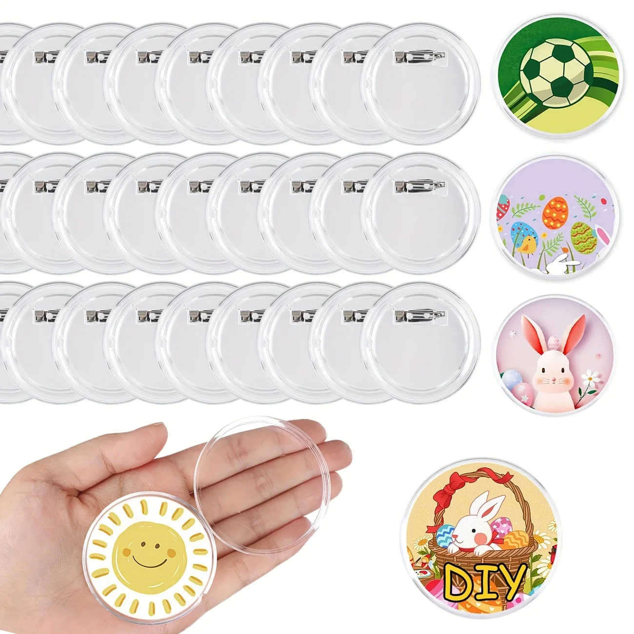 DIY Badge ทําชุดรอบ Pin ปุ่มอุปกรณ์สําหรับ Custom ชื่อแท็กเข็มกลัดคอสเพลย์งานปาร์ตี้หัตถกรรมอุปกรณ์ตกแต่ง