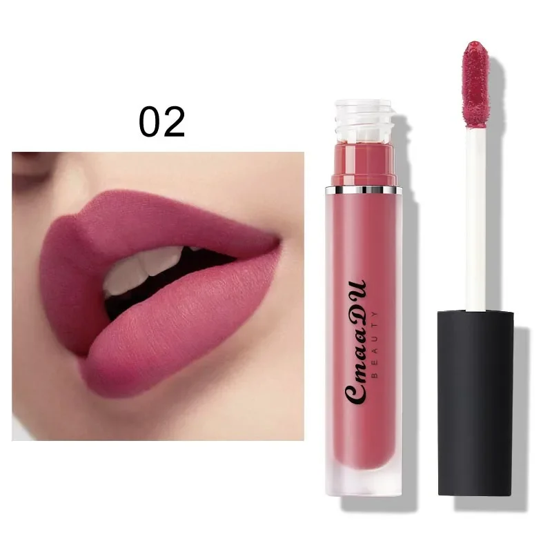 CmaaDU 15 color Nude Kiss Velvet Lip Glaze Moisturizing Sexy Lip Tint Lipstick Makeup Waterproof Last 24-Hour Lip Gloss Cosmetic