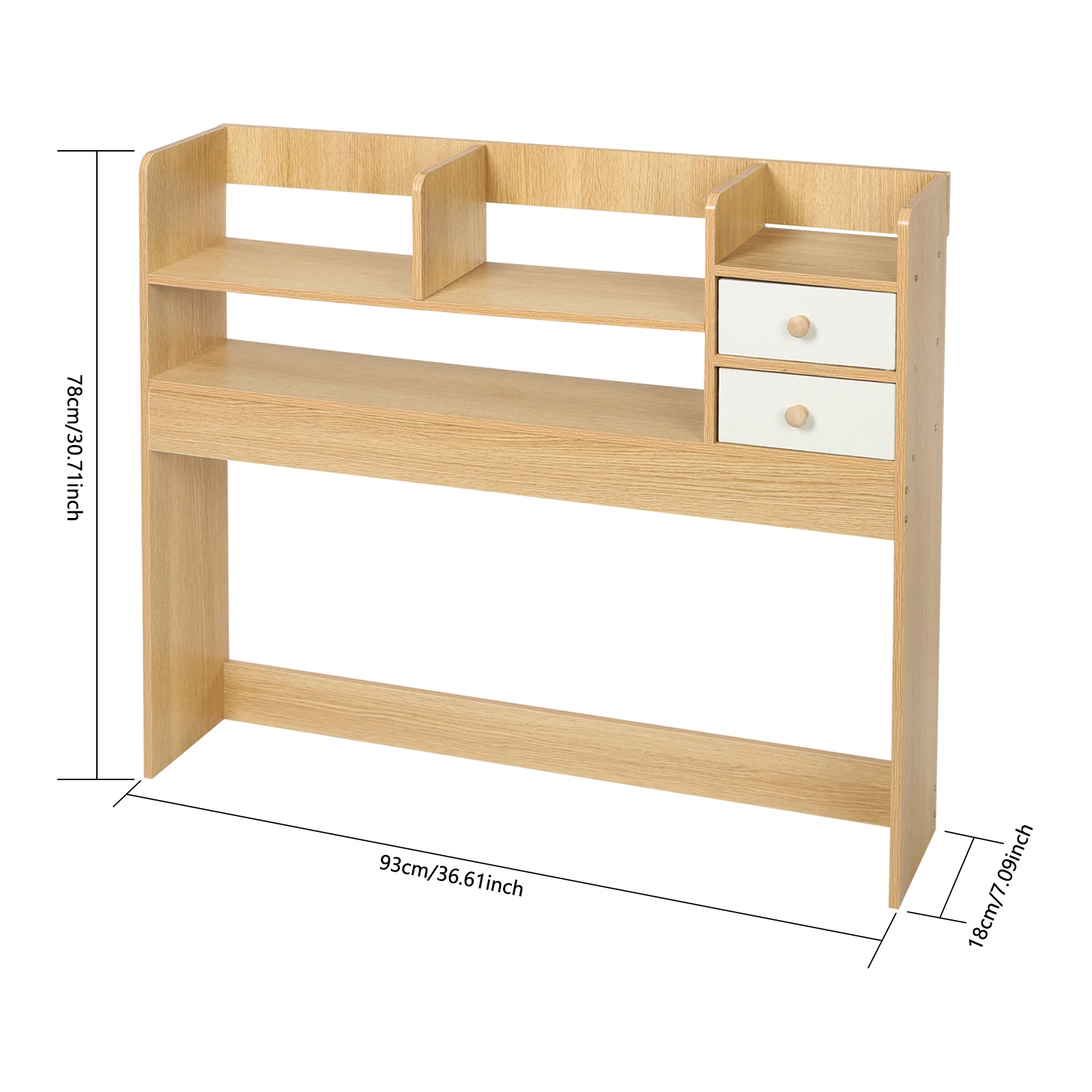 رف الكتب المكتبي، حامل تخزين المكتب الخشبي، رف منظم عرض سطح المكتب من 3 طبقات