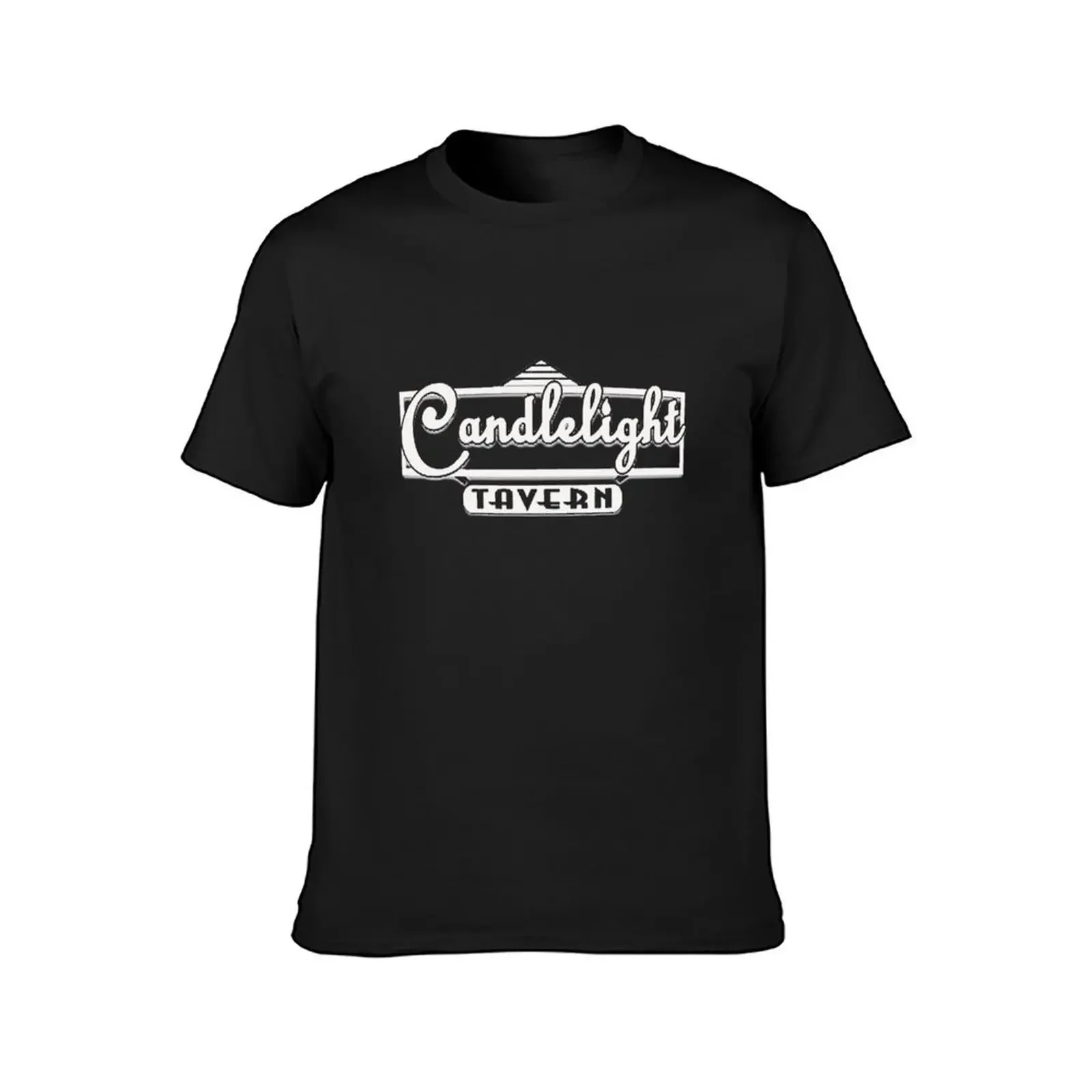 Candlelight Tavern Denver, CO USA Black and White Logo T-Shirt baggy shirts cheap stuff cute tops Men's t-shirts