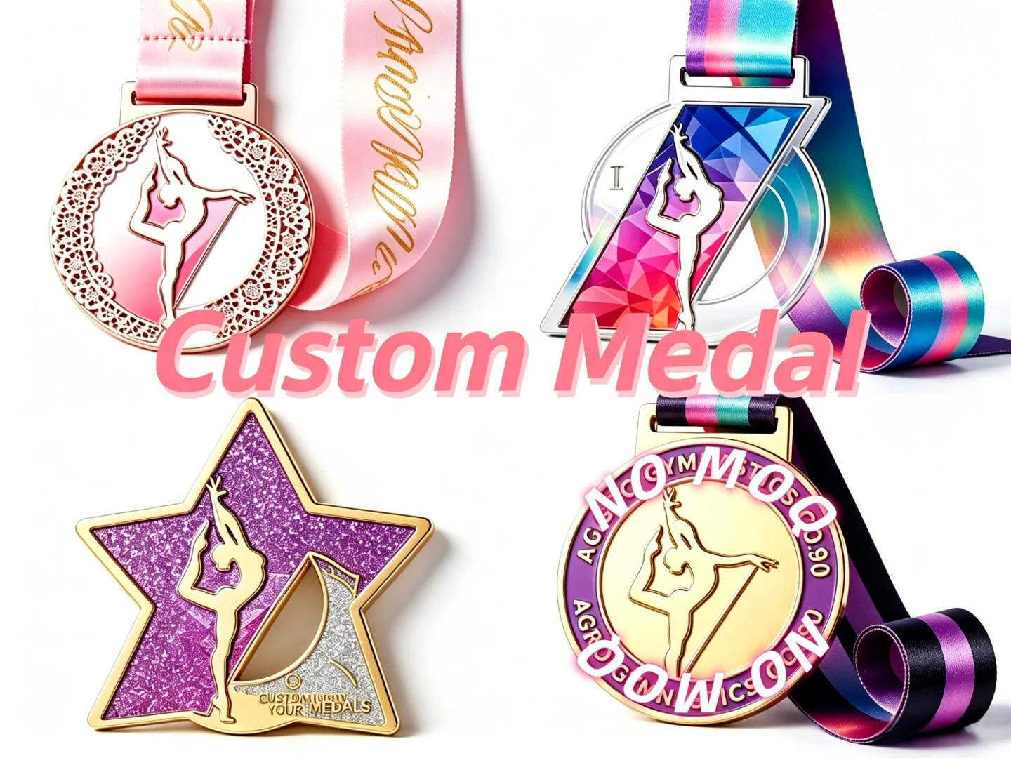 Custom Sports Medal for Dance & Gymnastics, Personalized Ballet Cheer Skating Award Medal with Ribbon