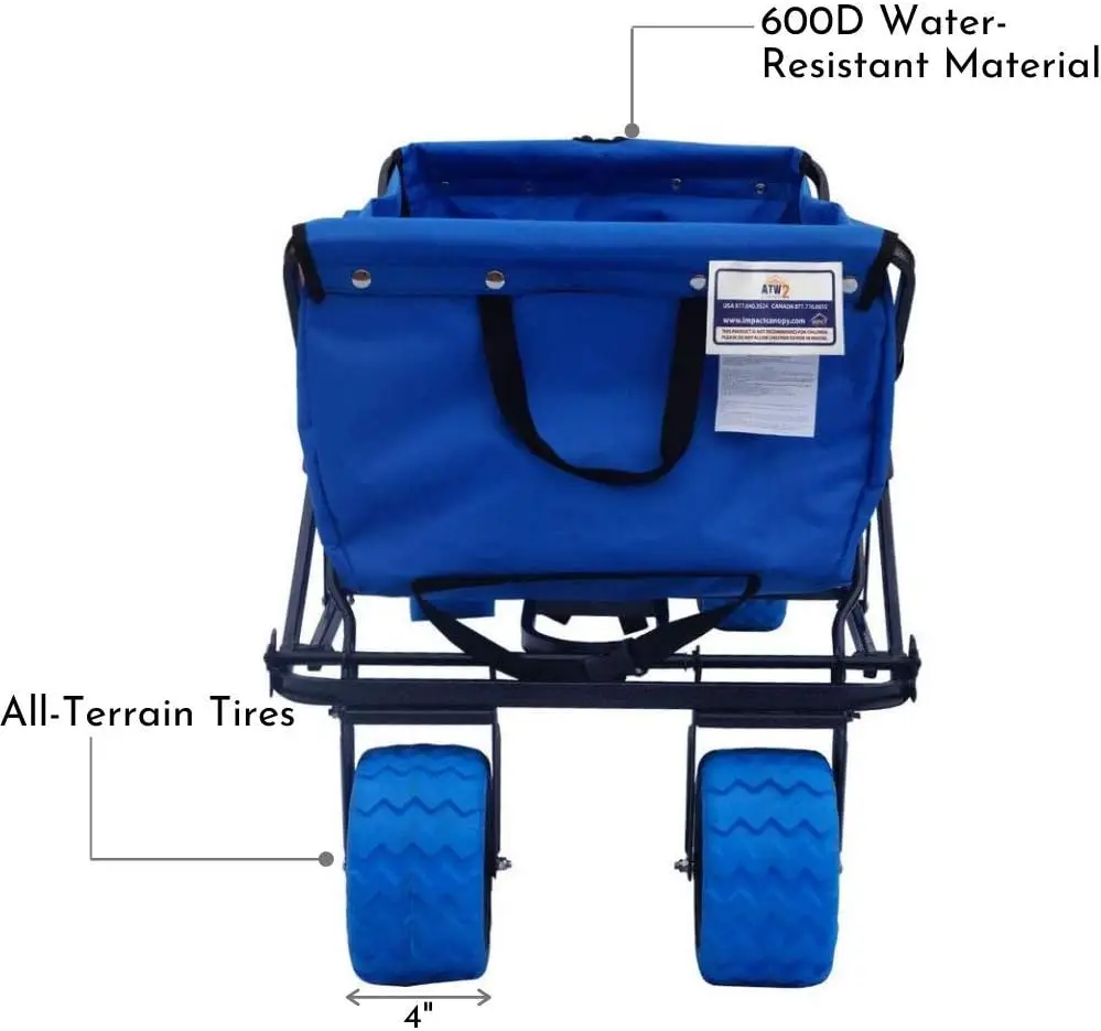 Gerobak Utilitas Lipat dengan Roda Segala Medan, Biru Royal