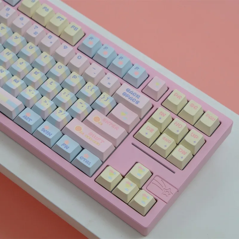 Milk Candy Theme Keycaps Set Customized PBT Sublimation Cherry Profile Keyboard Caps for Mechanical Keyboard Accessories Gifts