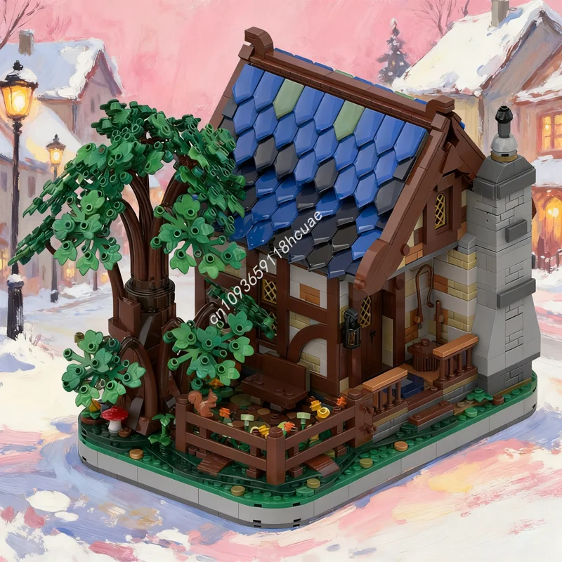 1481pcs MOC Kasteel Middeleeuws Huis Boom Model Bouwstenen Monteren Kerstcadeaus Speelgoed DIY Architectuur Creatief Idee Baksteen