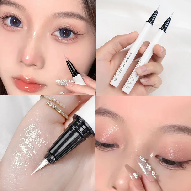 Pearlescent White Liquid Eyeliner Pen Waterproof Non-dizzy Eye Liner Shadow Pen Fast-drying Lasting Shiny Lying Silkworm Pencil