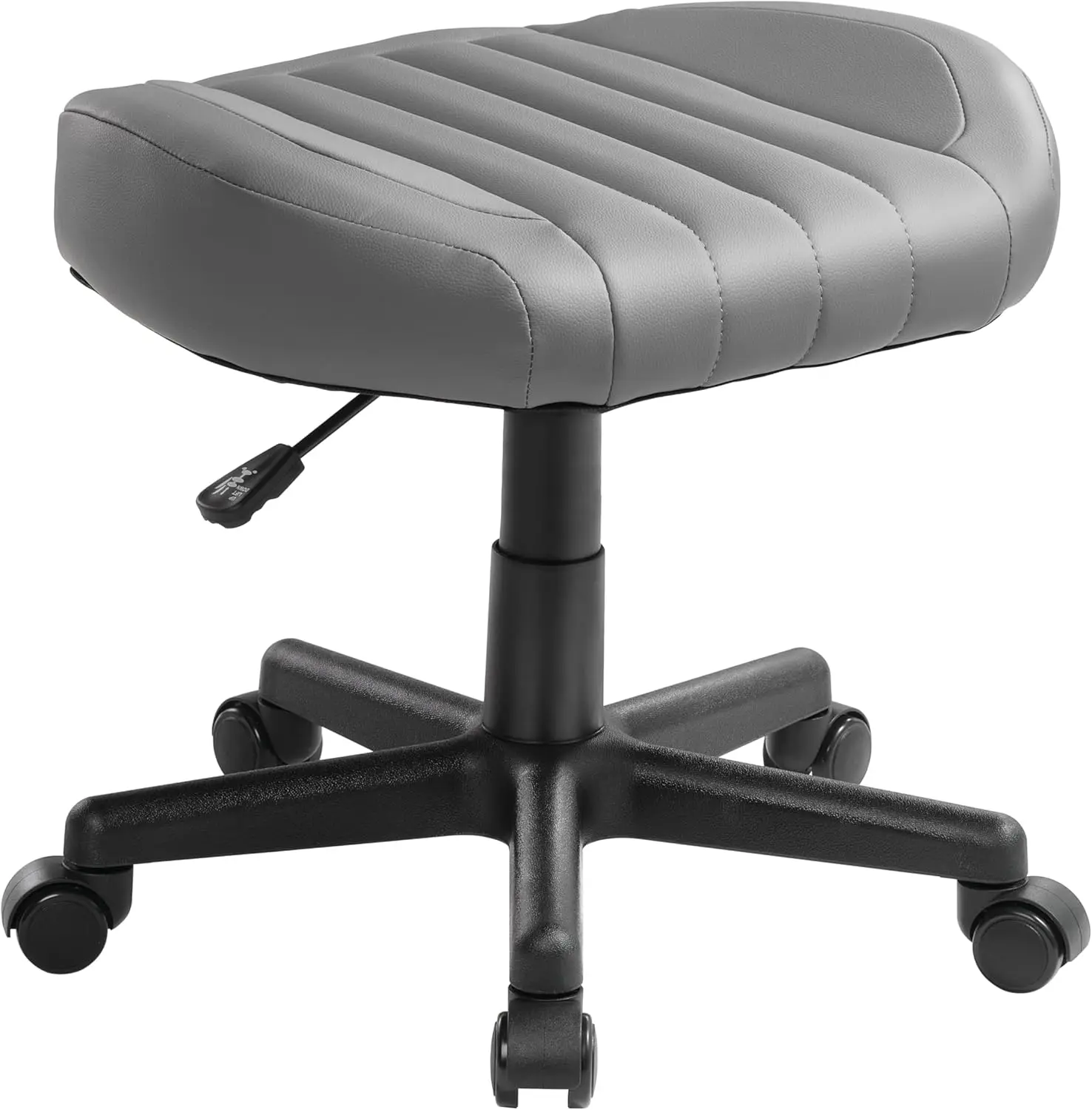 

ERGONOMIC Height Adjustable Foot Stool,19x18'' Large Seat Under Desk Footrest,Swivel Rolling Chair W Sturdy Wheels,Ottoma