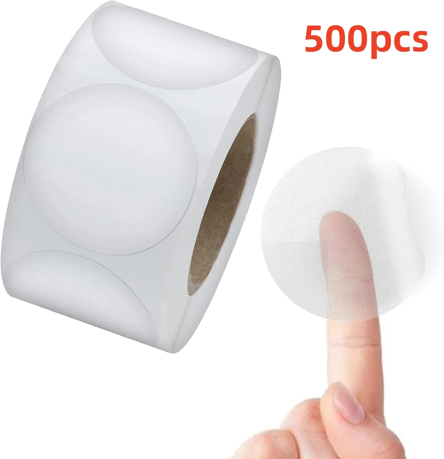 500pcs Transparent Round PVC Stickers 2