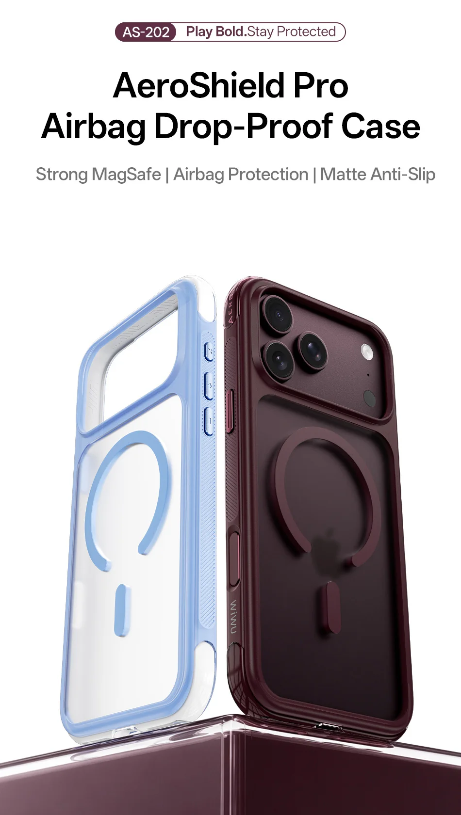 WiWU Airbag Handyhülle für iPhone 18 Pro Max 18 Pro Sturzsichere Schutzhülle für iPhone 17 Pro Max 17 Pro – Detail 3