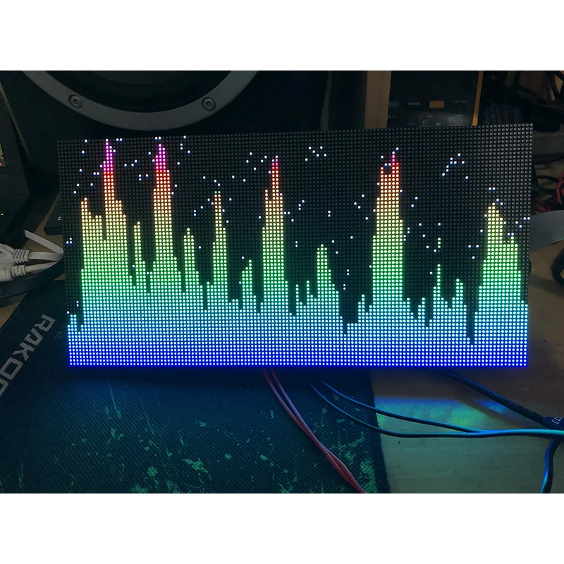Professional Full-Color RGB Music Spectrum Display with Sound & Remote Control, 160 Modes for KTV Party Light, 4xP5/P4