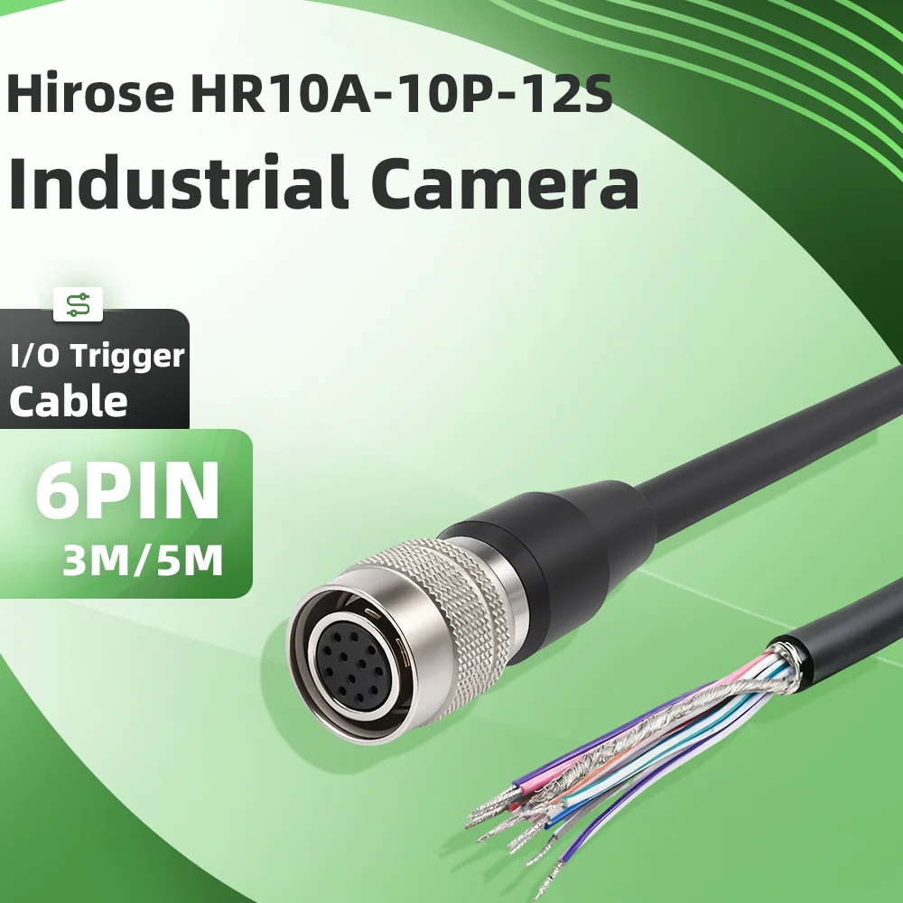Hirose HR10A-10P-12S 12P Power Trigger Cable 12-Core IO Line Compatible with Daheng Grey Point GIGE CCD Industrial Vision Camera
