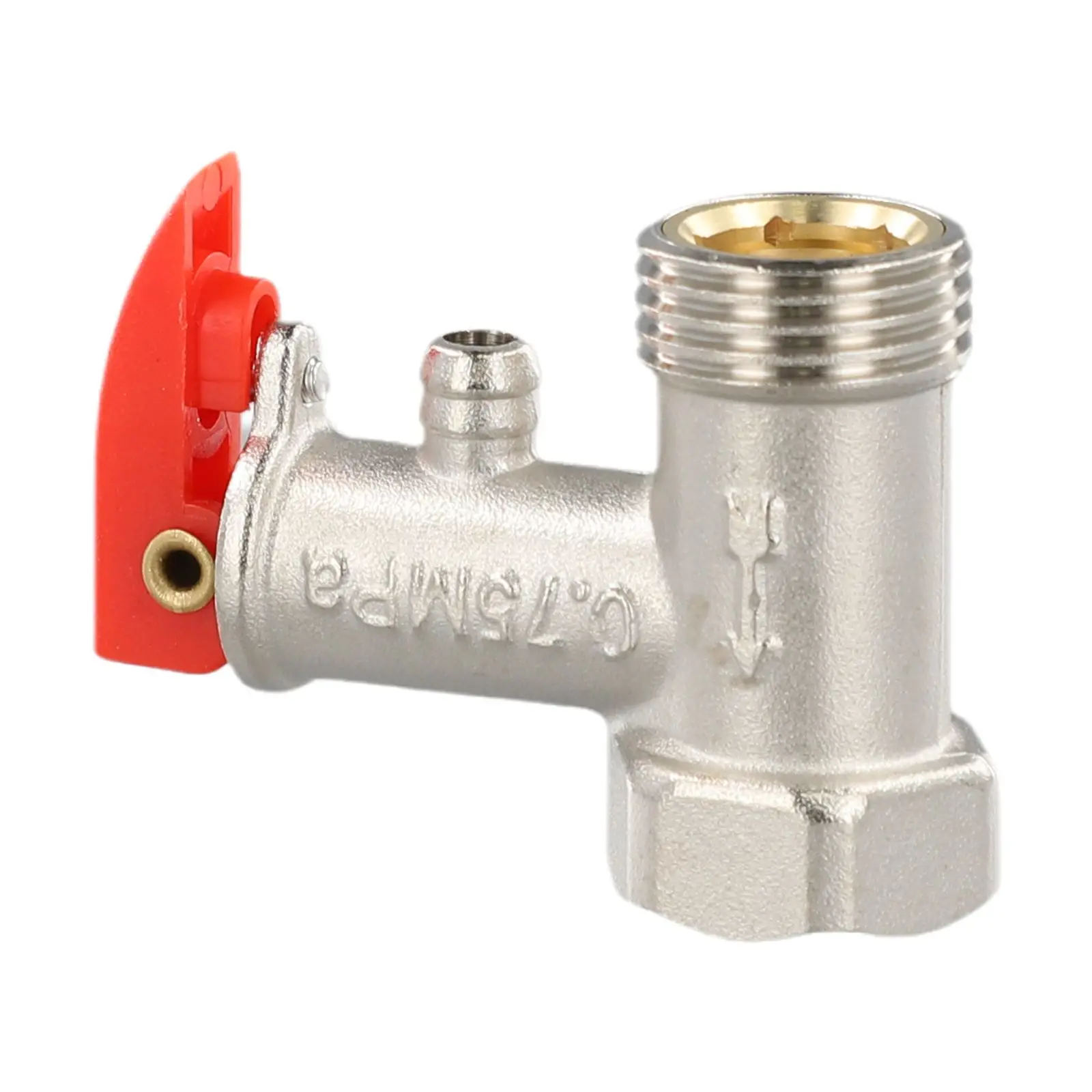 Pressure Reducing Valve for Electric Water Heater G1/2 Thread Brass Construction DN15 Compatible 0.7 MPa Relief Rating